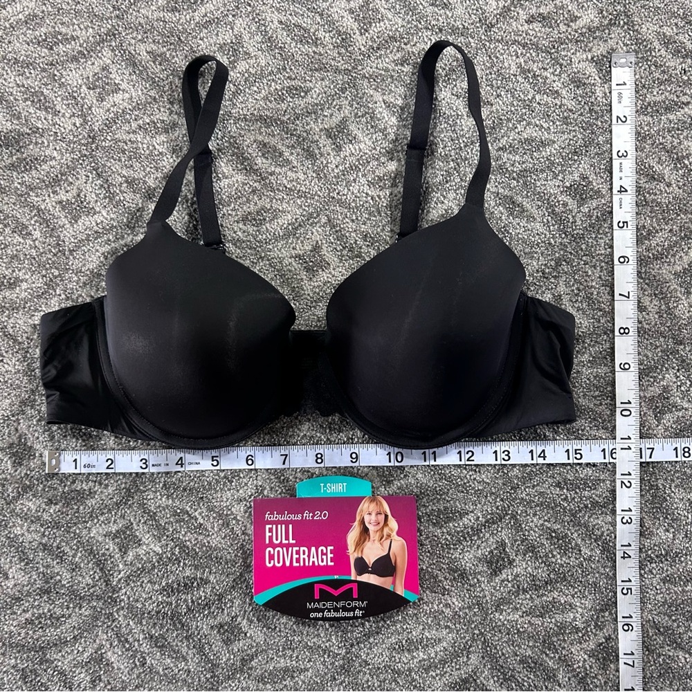 Maidenform Women's Full Coverage T-Shirt Bra Set - Black/Leopard Print - Picture 12 of 15